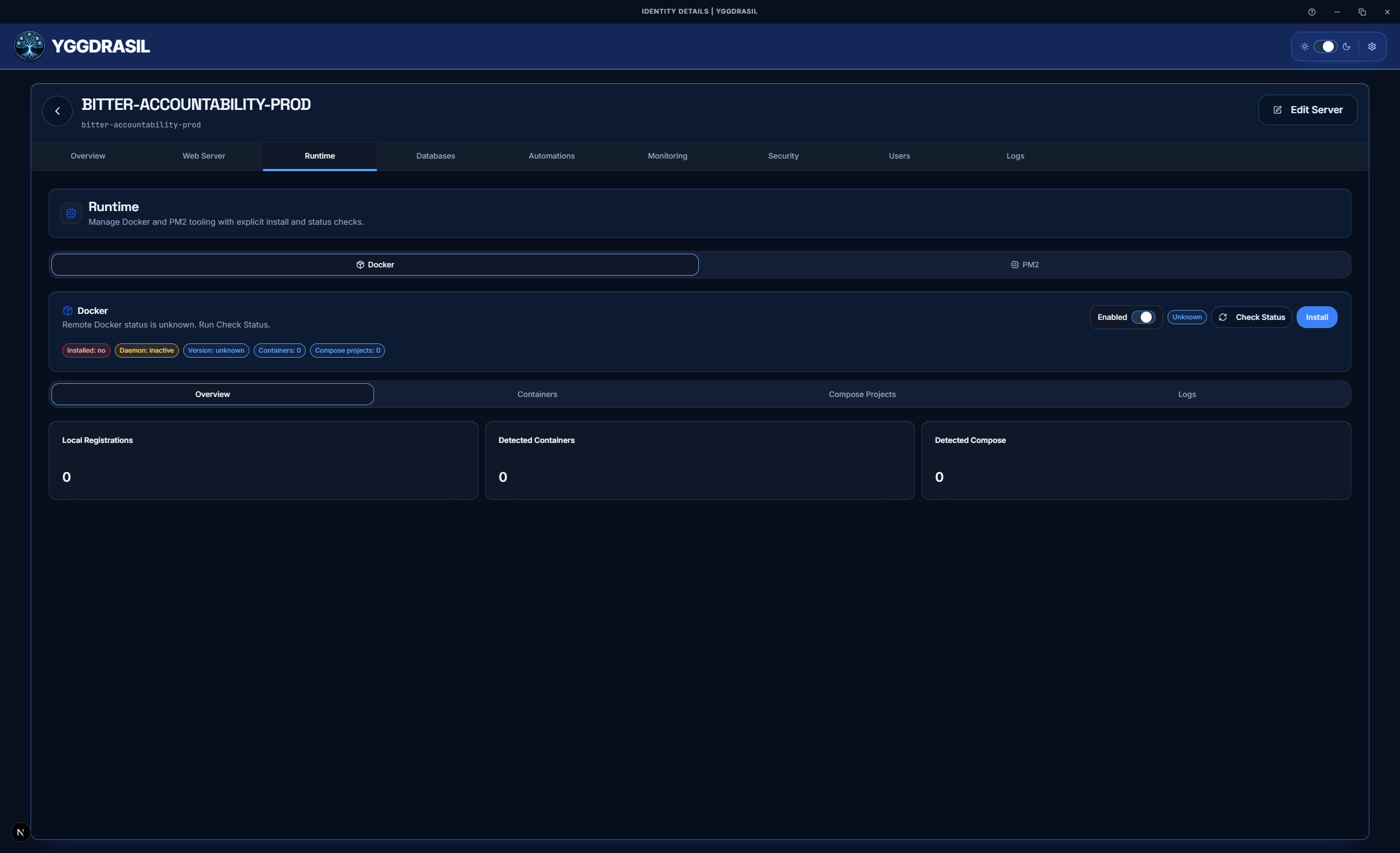Yggdrasil Runtime module screenshot